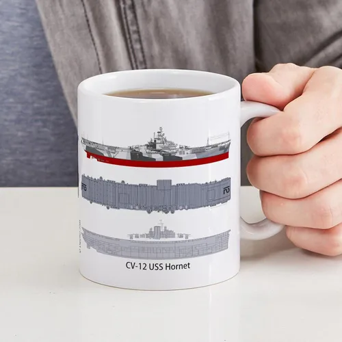 Vista 6 de CafePress USS Hornet CV 12 CVS 12 - Taza de café de cerámica (11.0 fl oz)
