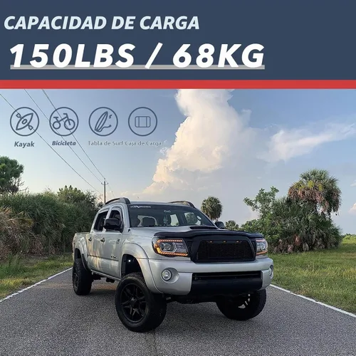 Vista 4 de ANTS PART Barras transversales para Toyota Tacoma 2005-2023 doble cabina 4 puertas Crew Cab Pickup, Not for Access Cab, Aluminum Crossbar, 165