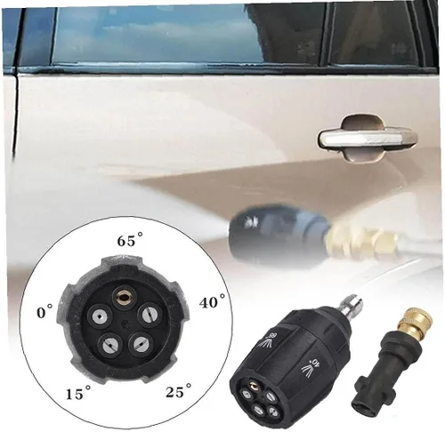 Vista 5 de Lavadora a presión 5 en 1 Rotación Turbo Punta de boquilla ajustable 4000 psi y 1/4 pulgadas de conexión rápida Adaptador de pistola de lavado a