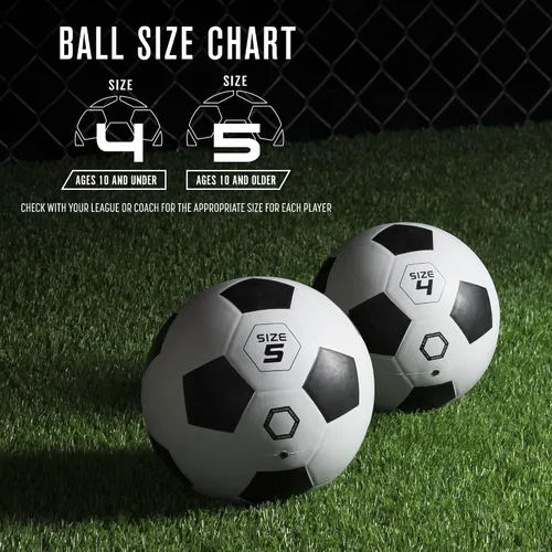 Vista 6 de GoSports Playground Soccer Balls 6 Pack - Durable Rubber for Play on Any Surface, Includes Ball Pump & Carry Bag