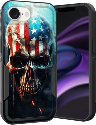 Vista 133 de Funda para iPhone Air, doble capa híbrida resistente resistente a prueba de golpes de policarbonato duro + funda protectora de silicona suave