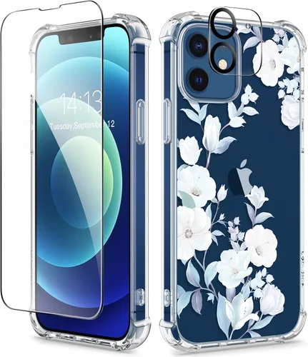 Vista 164 de GVIEWIN - Funda para iPhone 11 con protector de pantalla + protector de lente de cámara, cubierta protectora transparente suave de poliuretano