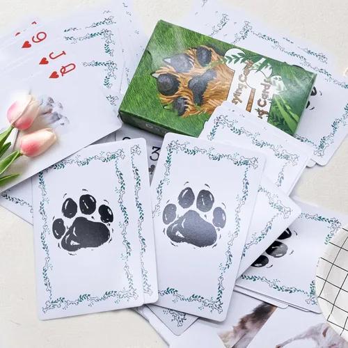 Vista 4 de 2 mazos de cartas para perros Juegos de cartas para perros Tarjetas de póquer para perros Baraja de cartas para perros