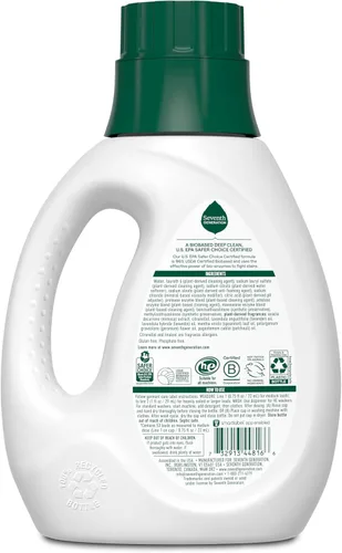 Vista 2 de Seventh Generation Detergente concentrado para ropa, aroma a lavanda fresca, 40 onzas, paquete de 2 (106 cargas)