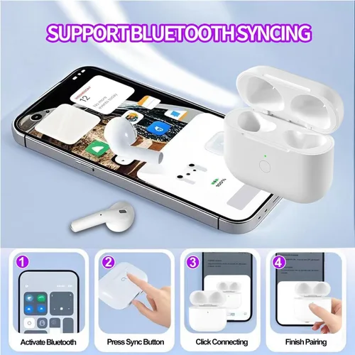 Vista 10 de Funda de carga compatible con Airpods 4rd (2024), funda de carga tipo C para AirPods 4rd, funda de carga inalámbrica de repuesto con botón