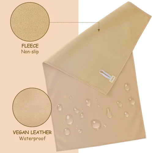 Vista 2 de Owlowla Cambiador de pañales para bebé, cambiador portátil, cambiador de viaje, para bebés y niños pequeños (beige y negro)