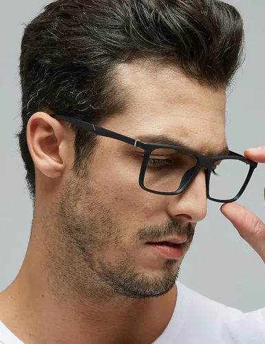 Vista 2 de GUDVUE Gafas de bloqueo de luz azul para hombre, gafas rectangulares ligeras