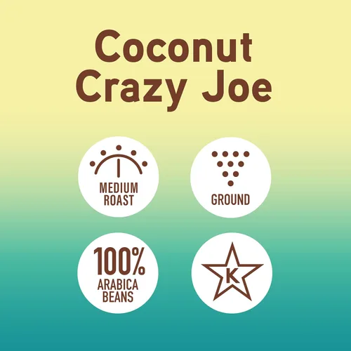 Vista 5 de Joe Knows Coffee Coconut Crazy Joe, bolsa de 12 onzas – Café tostado medio