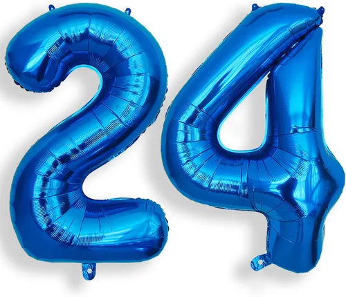Vista 39 de AULE Globo azul de 40 pulgadas 0 con números grandes de cumpleaños del 0 al 9