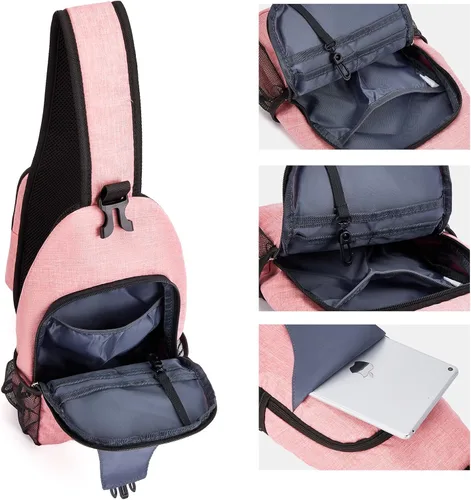 Vista 7 de BOSTANTEN Bolsa tipo bandolera, mochila cruzada con RFID, bolsa de hombro para hombres y mujeres, viajes, senderismo, casual