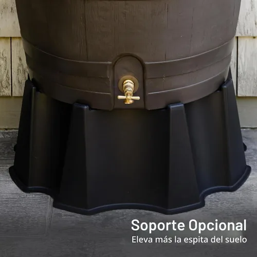 Vista 6 de RTS Home Accents Barril de lluvia de 50 galones con kit de enlace, barril de recolección de agua de lluvia de respaldo plano, kit de eslabones