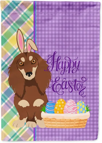 Vista 109 de Caroline's Treasures WDK4925GF Bandera de Pascua Airedale Terrier negra y tostada, tamaño jardín, bandera decorativa para patio exterior, patio