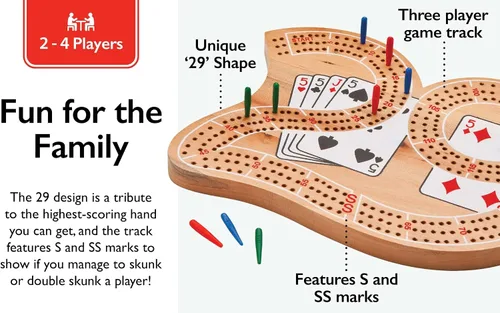 Vista 11 de Mainstreet Classics juego de Cribbage tradicional, de madera, 29 pulgadas (versión US)