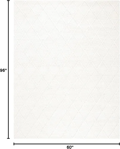 Vista 2 de SAFAVIEH Natura Collection - Alfombra de área de 5 x 8 pies, marfil y marfil, lana y viscosa hecha a mano, ideal para zonas de alto tráfico en sala