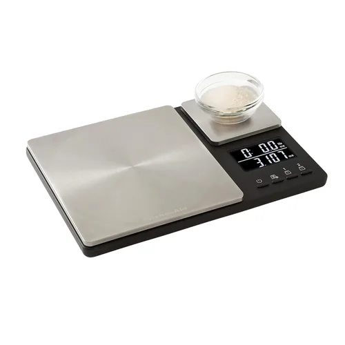 Vista 7 de KitchenAid KQ909 Báscula digital de cocina y alimentos de doble plataforma, capacidad de 11 libras y capacidad de precisión de 16 onzas, color negro