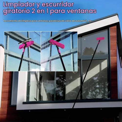 Vista 6 de CALBEAU Suministros de limpieza rosados, plumero con poste de extensión