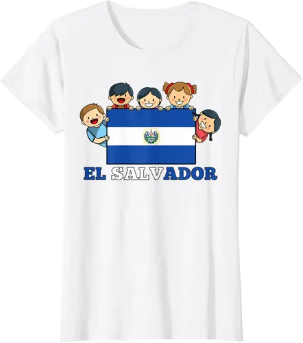 Vista 22 de Camiseta salvadoreña del Mes de la Herencia Hispana con la bandera de El Salvador para niños, Negro