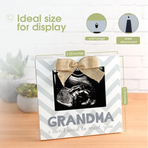 Vista 3 de Pearhead - Marco de fotos de sonograma para anuncio de embarazo para abuelas, marco de foto de ultrasonido para nuevos abuelos, recuerdo ideal