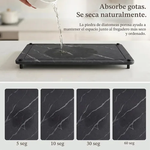 Vista 3 de Golener Tapete de secado de piedra para encimera de cocina, tapete
