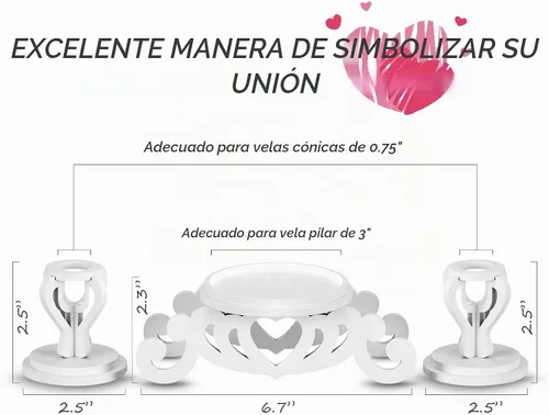 Vista 2 de Juego de candelabros de madera Unity, decoración de centro de mesa