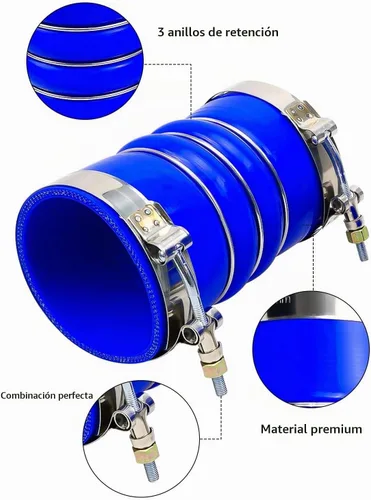 Vista 5 de Mangueras intercooler de silicona con abrazaderas para camiones semi