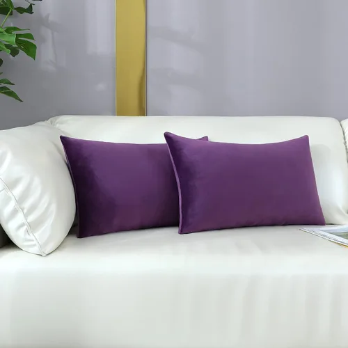 Vista 52 de mixeoo Comfy - Juego de 2 fundas de almohada decorativas de terciopelo grueso sólido y grueso, súper suaves, decoración del hogar para sofá, sala