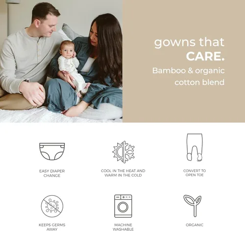 Vista 6 de goumikids Viscosa hecha de bambú algodón orgánico convertible vestido de bebé