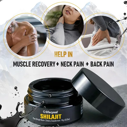 Vista 9 de Lifecykel - Resina Shilajit pura – 0.55 onzas Suplemento Shilajit de cosecha silvestre, rico en minerales para mayor fuerza, probado por terceros
