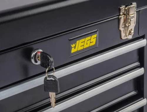Vista 6 de JEGS Caja de herramientas de 3 cajones - Caja de herramientas de metal con correderas de cajón con rodamientos de bolas - Pestillos resistentes al