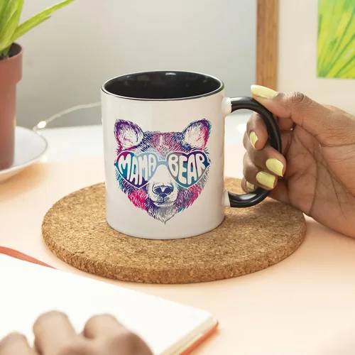 Vista 5 de YouNique Designs Taza de mamá oso, 11 onzas, taza para mamá, taza de mamá oso, taza de café con mamá oso, taza de café única para el día de la madre