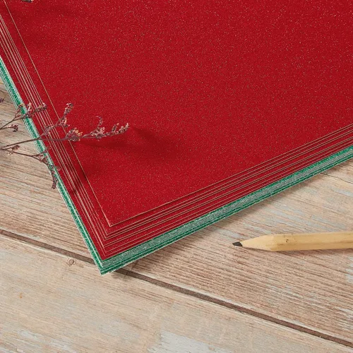 Vista 4 de 50 hojas de papel de cartulina con purpurina gruesa para fiestas de cumpleaños, manualidades e invitaciones