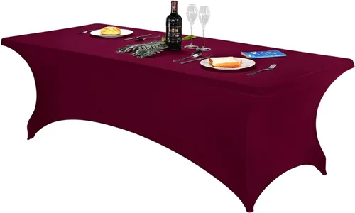 Vista 125 de FORLIFE - Funda de mesa de elastano, mantel ajustado de 4 pies para mesas rectangulares, funda elástica para patio, universal para bodas, banquetes