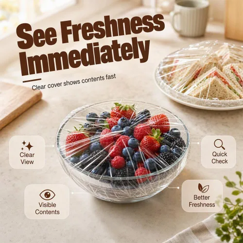 Vista 5 de 2027 nuevas cubiertas elásticas desechables para alimentos para cocina Blanco