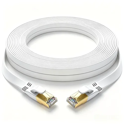 Vista 19 de Cable Ethernet Cat 8 de 3 pies, cable de red LAN de alta velocidad para exteriores e interiores, cable de conexión SFTP chapado en oro RJ45 de 40