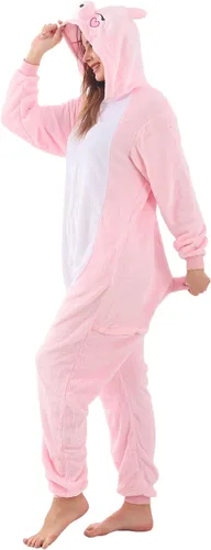 Vista 9 de WAFUNNE Pijamas de animales para adultos, disfraces de una pieza para hombres, mujeres, unisex, adolescentes, rana verde