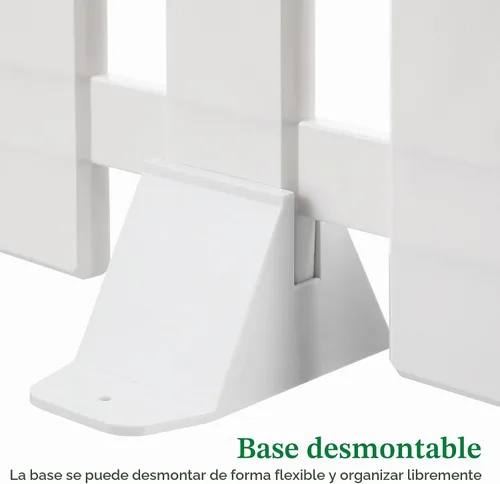 Vista 4 de 2 piezas de plástico blanco borde de valla de jardín con base de cabeza redonda para macizos de flores y decoración de interiores