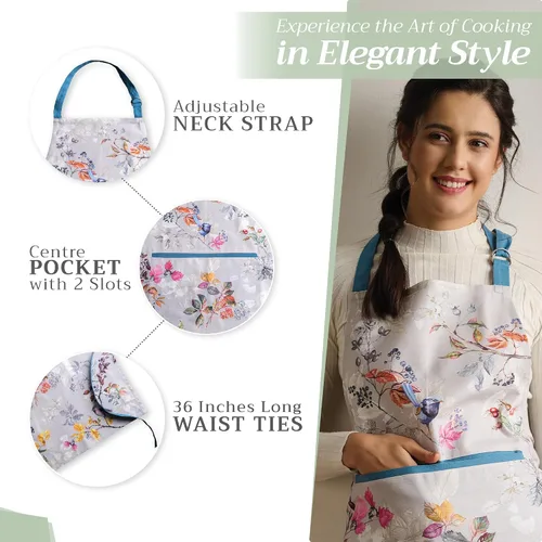 Vista 1094 de Maison d' Hermine Delantales para mujer con bolsillo, 100% algodón (27.50 x 31.50 pulgadas)