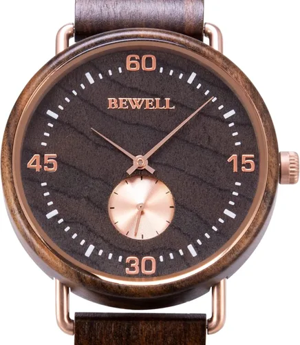 Vista 3 de BEWELL Wood Watches for Men Minimalist Style Quartz Stainless Steel Combined Wooden Watches Mens