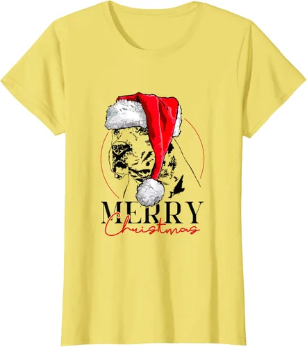 Vista 10 de Camiseta divertida de Papá Noel Dogo Argentino para perro de Feliz Navidad, Blanco