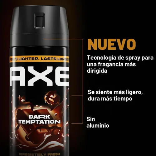 Vista 3 de AXE Spray corporal 4 unidades Dark Temptation 48 Hour All Over Fresh 2.9 oz