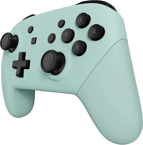 Vista 5 de eXtremeRate Light Cyan Faceplate Backplate Handles for Nintendo Switch Pro Controller, DIY Replacement Hand Grip Housing Shell Cover for Nintendo