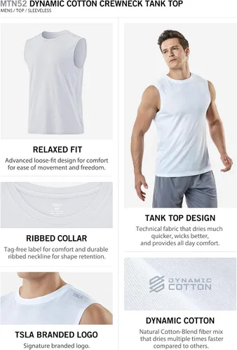 Vista 7 de TSLA Paquete de 1 o 3 camisetas sin mangas para correr para hombre, camisetas atléticas de rendimiento muscular, Dry Fit para entrenamiento