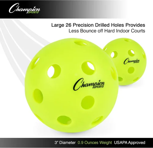 Vista 3 de Champion Sports Juego de bolas de pickleball moldeadas para exteriores Roto