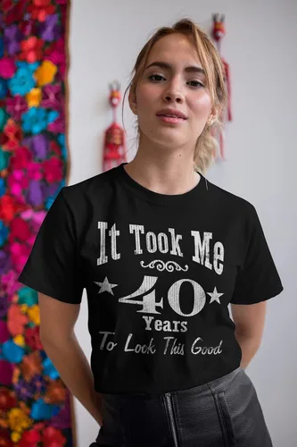 Vista 3 de ShirtInvaders Regalo de 40 cumpleaños para mujeres, me tomó 40 años verse tan bien