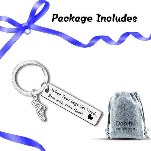 Vista 7 de Regalos para corredores, llavero de corredor de maratón, regalo inspirador para fitness, gimnasio, hombres y mujeres, regalo de entrenamiento