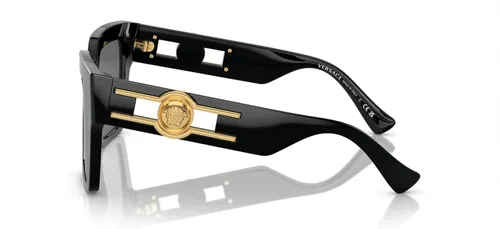 Vista 2 de Versace Gafas de sol para mujer, montura burdeos, lentes marrón oscuro, 2.126 in