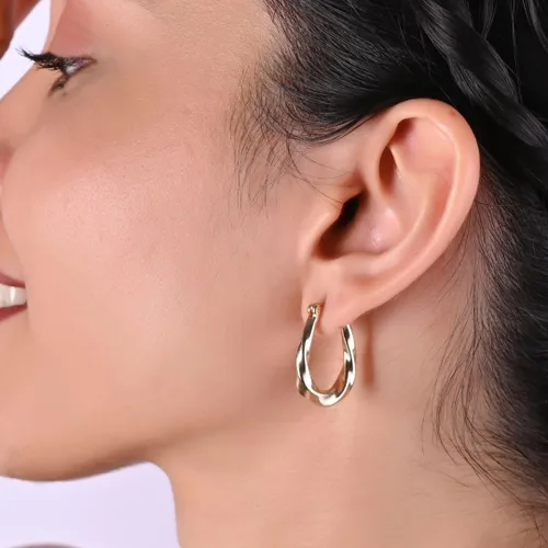 Vista 2 de Gempires - Aretes ligeros y gruesos, delicados y minimalistas, hipoalergénicos, chapados en oro, sin deslustre, diseño clásico, para uso diario