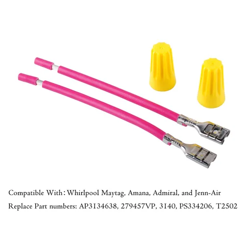 Vista 3 de 279457 Elemento calefactor de secadora de repuesto de cable de conexión compatible con Whirlpool Reemplazar AP3134638 PS334206 279457