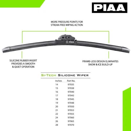 Vista 4 de PIAA 97035 14 pulgadas de goma de limpiaparabrisas Si-Tech (350mm) Premium para todas las estaciones, repuesto original de alta calidad