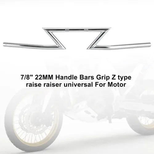 Vista 4 de Motocicleta 7/8 "0.866 in manillar, universal 7/8 "0.866 in raiser Z-Bar Z-Barx manillar negro para Harley Touring Street Glide Electra